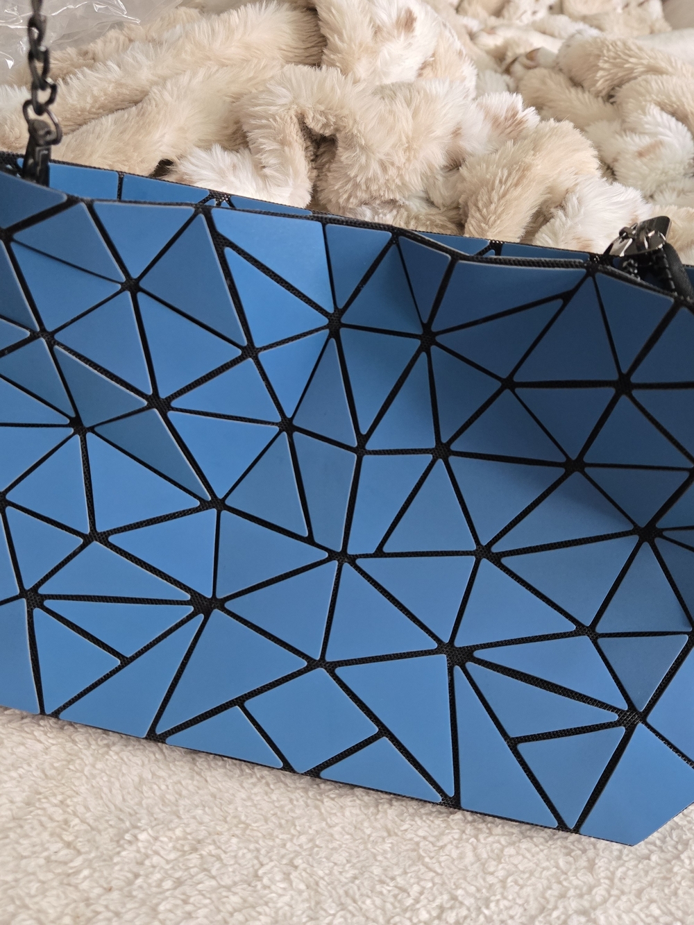 Geometric Panel Blue Crossbody Bag - Contemporary Women's Handbag